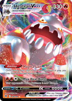 Heatran VMAX 026/189 Rare Holo VMAX card from Astral Radiance