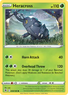 Heracross 008/189 Common card from Astral Radiance
