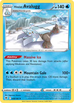 Hisuian Avalugg 048/189 Rare card from Astral Radiance