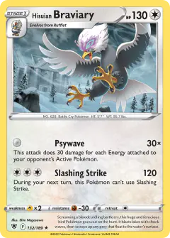 Hisuian Braviary 132/189 Rare card from Astral Radiance