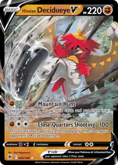 Hisuian Decidueye V 083/189 Rare Holo V card from Astral Radiance