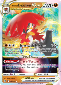 Hisuian Decidueye VSTAR 084/189 Rare Holo VSTAR card from Astral Radiance