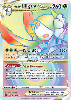 Hisuian Lilligant VSTAR 190/189 Rare Rainbow card from Astral Radiance