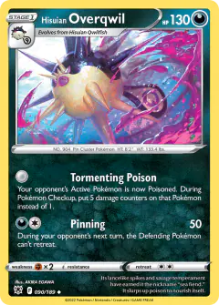 Hisuian Overqwil 090/189 Uncommon card from Astral Radiance