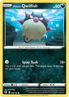 Hisuian Qwilfish 089/189 Common card from Astral Radiance