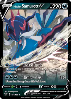 Hisuian Samurott V 101/189 Rare Holo V card from Astral Radiance