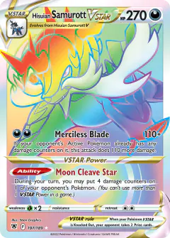 Hisuian Samurott VSTAR 197/189 Rare Rainbow card from Astral Radiance
