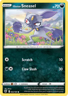 Hisuian Sneasel 092/189 Common card from Astral Radiance