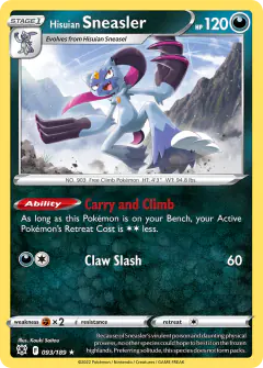 Hisuian Sneasler 093/189 Rare Holo card from Astral Radiance