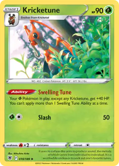 Kricketune 010/189 Uncommon card from Astral Radiance