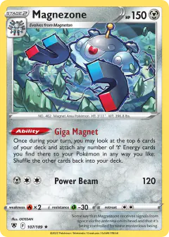 Magnezone 107/189 Rare Holo card from Astral Radiance