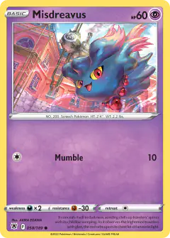 Misdreavus 058/189 Common card from Astral Radiance