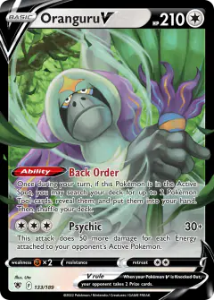 Oranguru V 133/189 Rare Holo V card from Astral Radiance