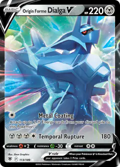 Origin Forme Dialga V 113/189 Rare Holo V card from Astral Radiance
