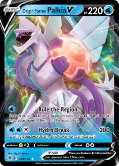 Origin Forme Palkia V 039/189 Rare Holo V card from Astral Radiance