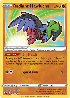 Radiant Hawlucha 081/189 Radiant Rare card from Astral Radiance