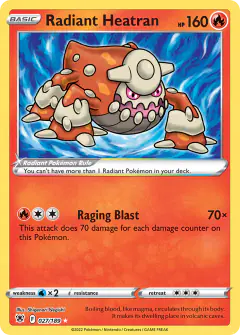 Radiant Heatran 027/189 Radiant Rare card from Astral Radiance