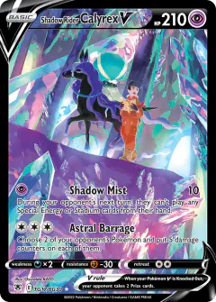 Shadow Rider Calyrex V TG17/TG30 Rare Holo V card from Astral Radiance