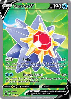 Starmie V 166/189 Rare Ultra card from Astral Radiance