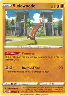 Sudowoodo 074/189 Common card from Astral Radiance