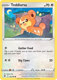 Teddiursa 122/189 Common card from Astral Radiance