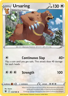Ursaring 123/189 Uncommon card from Astral Radiance