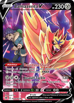 Zamazenta V TG22/TG30 Rare Holo V card from Astral Radiance
