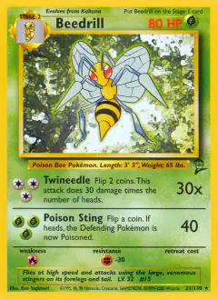 Beedrill 21/130 Rare card from Base Set 2