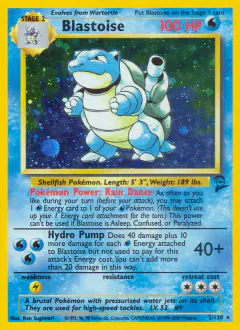 Blastoise 2/130 Rare Holo card from Base Set 2