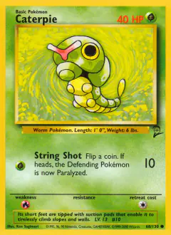 Caterpie 68/130 Common card from Base Set 2