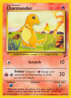 Charmander 69/130 Common card from Base Set 2
