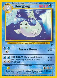 Dewgong 36/130 Uncommon card from Base Set 2