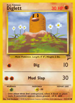 Diglett 71/130 Common card from Base Set 2