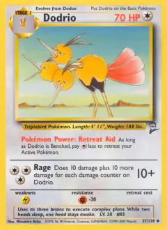 Dodrio 37/130 Uncommon card from Base Set 2