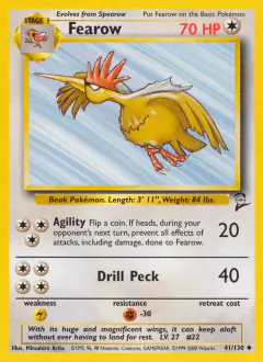 Fearow 41/130 Uncommon card from Base Set 2