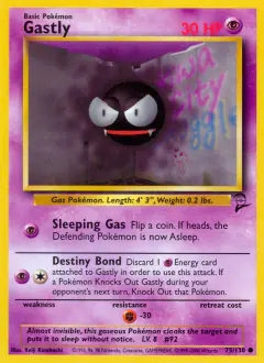 Gastly 75/130 Common card from Base Set 2