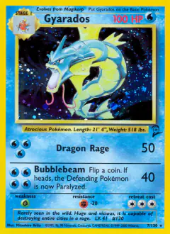 Gyarados 7/130 Rare Holo card from Base Set 2