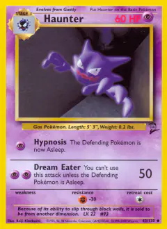 Haunter 43/130 Uncommon card from Base Set 2