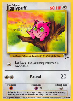 Jigglypuff 77/130 Common card from Base Set 2