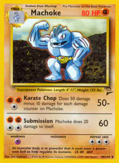 Machoke 49/130 Uncommon card from Base Set 2