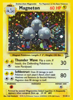 Magneton 9/130 Rare Holo card from Base Set 2