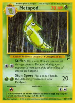 Metapod 81/130 Common card from Base Set 2