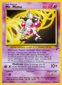 Mr. Mime 27/130 Rare card from Base Set 2