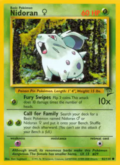 Nidoran ♀ 82/130 Common card from Base Set 2