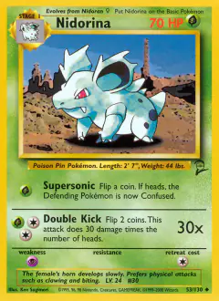 Nidorina 53/130 Uncommon card from Base Set 2