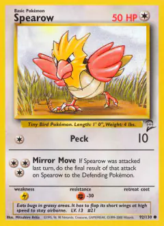 Spearow 92/130 Common card from Base Set 2