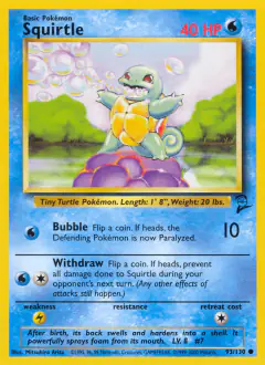 Squirtle 93/130 Common card from Base Set 2