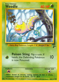Weedle 100/130 Common card from Base Set 2