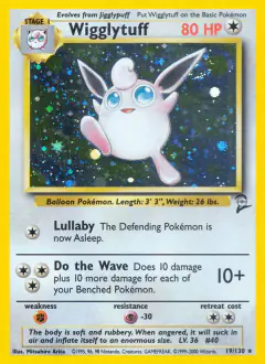 Wigglytuff 19/130 Rare Holo card from Base Set 2