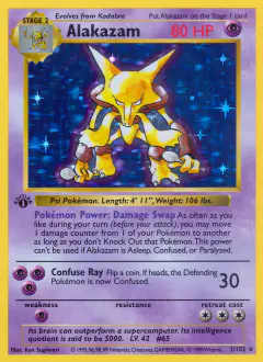 Alakazam 1/102 Rare Holo card from Base Set